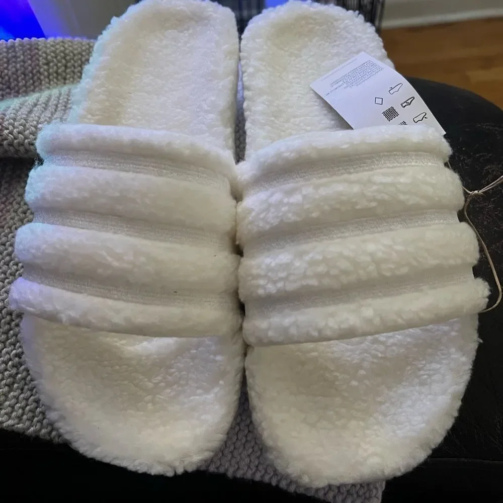 Adidas Adilette Cozy Slide M9/W/10 White On White